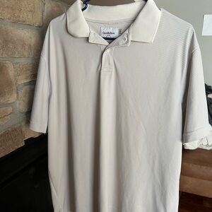 Goodfellow & Co Cream Striped Polo Shirt